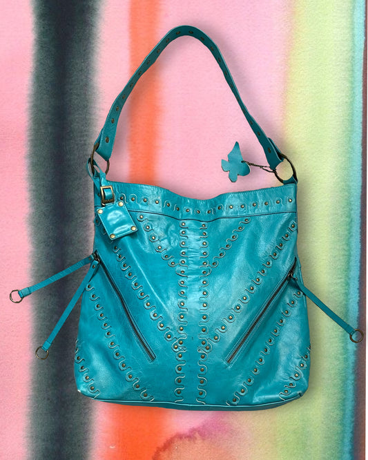 Turquoise Maxi Leather Bag