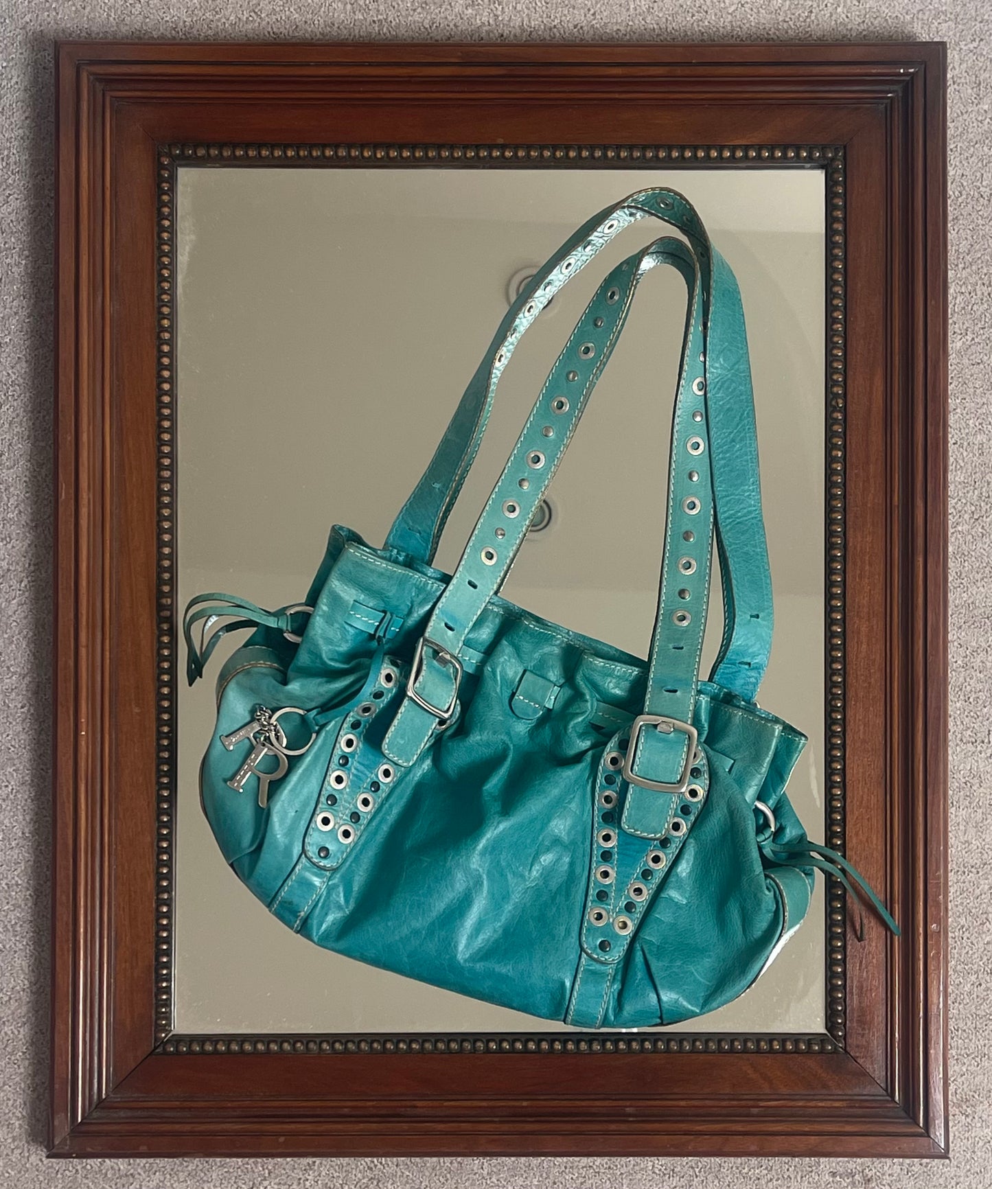 Turquoise Real Leather Bag