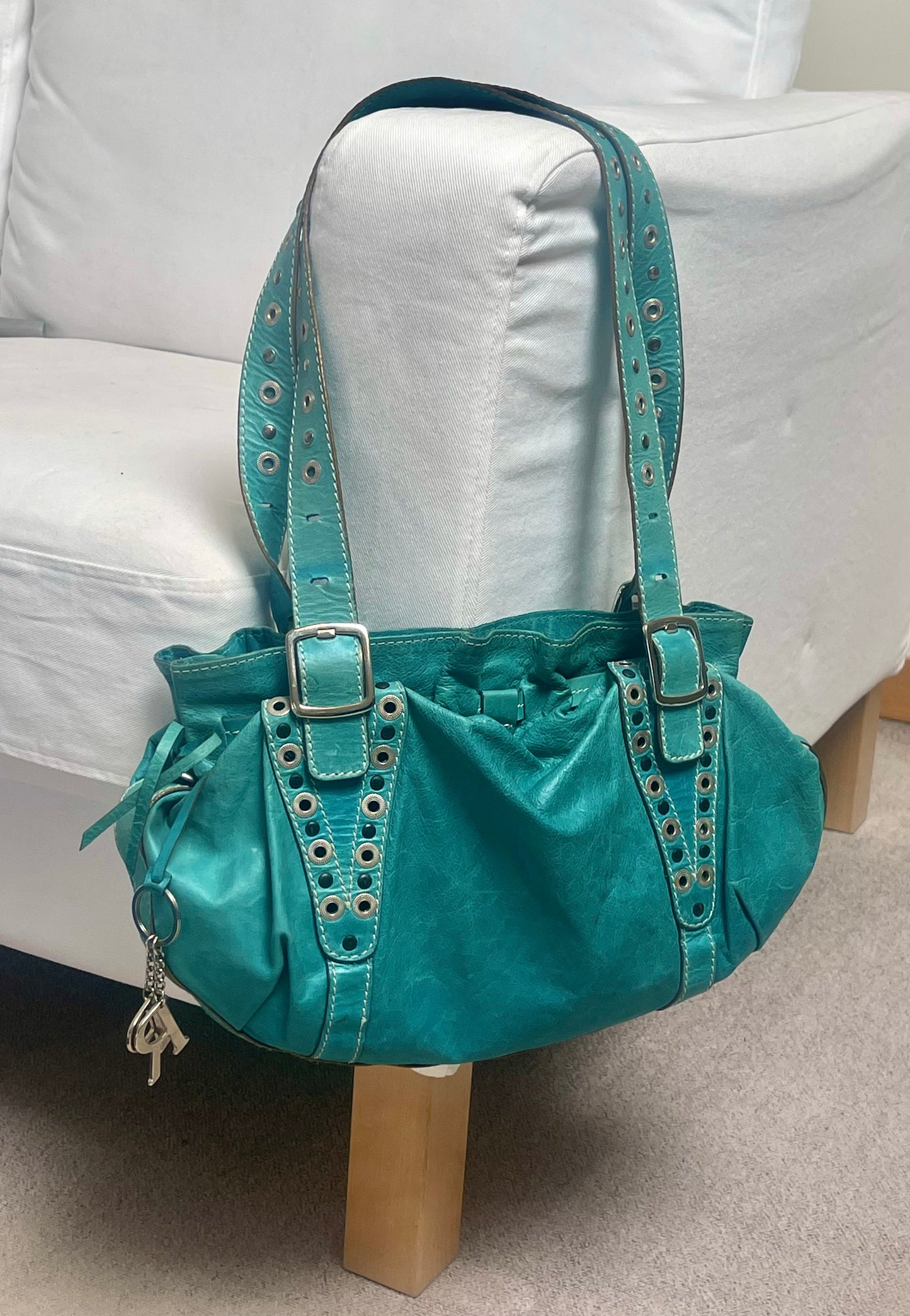 Turquoise Real Leather Bag